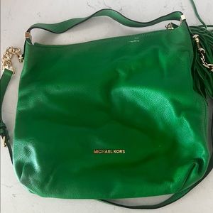 Green michael kors hobo bag
